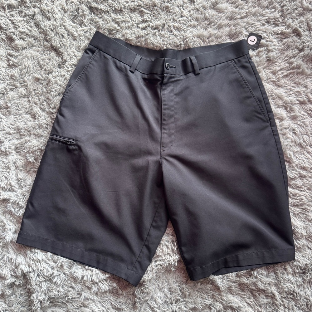 Grand Slam Flat Front Black Knee-Length Shorts